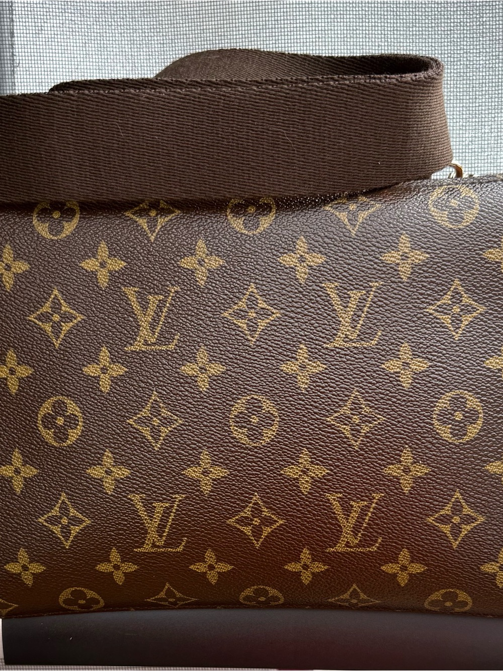 Louis Vuitton Brown Monogram Canvas Shoulder/Crossbody Bag with Gold Hardware